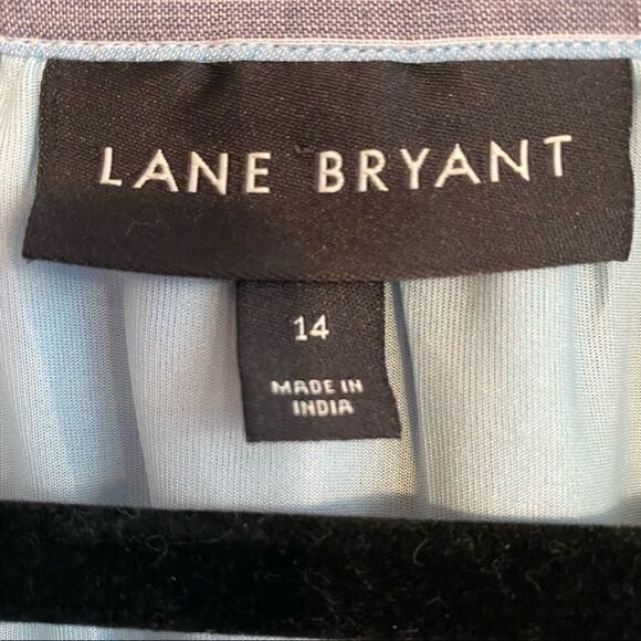 Lane Bryant Pastel Multi Striped Tie-neck Cotton Peasant Blouse Size 14 - Picture 6 of 10